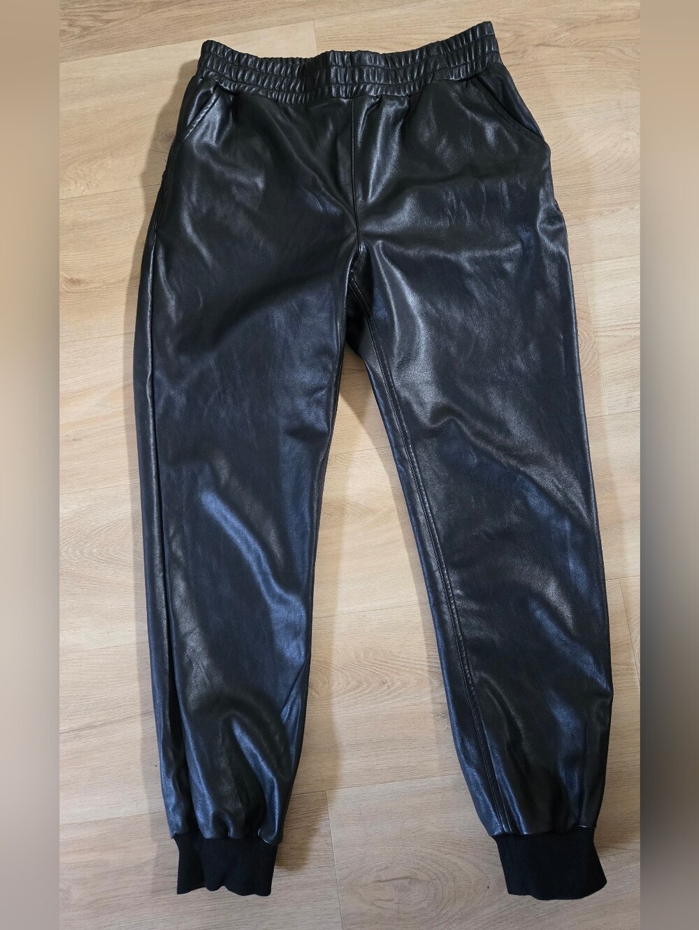 Vegan Leather Joggers With Pockets